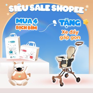 ( Combo 4b - Tặng Xe Đẩy Gấp Gọn ) Bỉm YINGCOOL Size NB64/SD60/MD56/MQ50/L48/XL44/XXL42/XXXL40