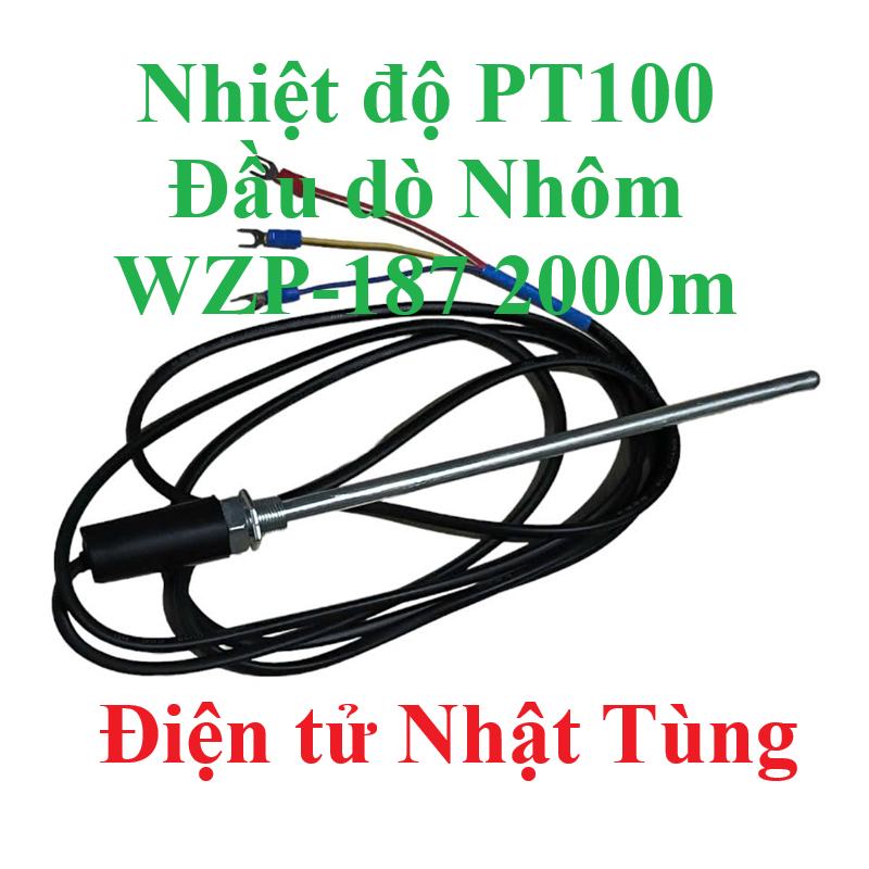 PT100 ĐẦU DÒ NHÔM + THÉP WZP-187 2000MM, DÂY DA NHIỆT ĐỘ PT100