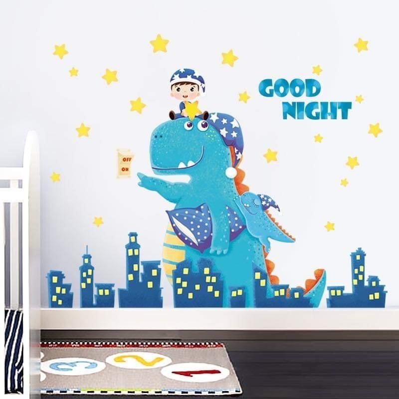 ⚡️𝗙𝗥𝗘𝗘𝗦𝗛𝗜𝗣⚡️ Decal dán tường Khủng long xanh
