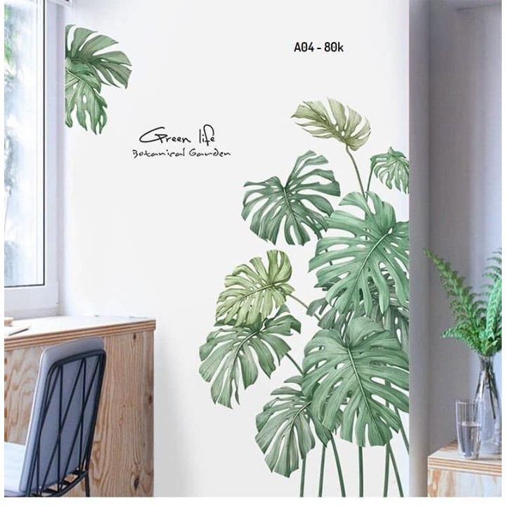 ⚡️𝗙𝗥𝗘𝗘𝗦𝗛𝗜𝗣⚡️ Decal dán tường Lá bách thảo