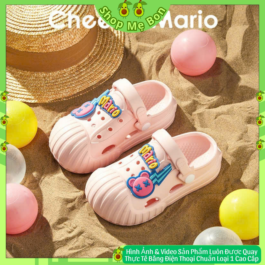 Dép Sục Crocs Nam Nữ Hình Gấu Siêu Chất Cheerful Mario Loại 1 Xịn Cao Cấp Mẫu Mới New 2024,3 màu sắc