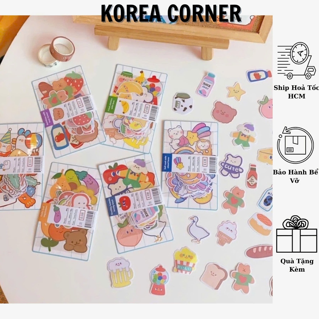 SET 20 STICKER TRANG TRÍ HÌNH ĐỒ ĂN
