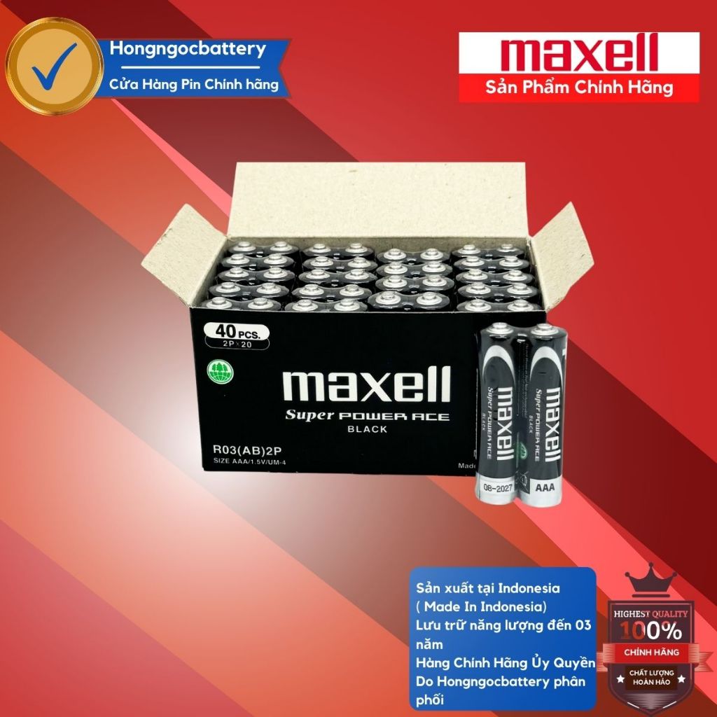 Hộp pin aaa 1,5v maxell r03 cỡ nhỏ