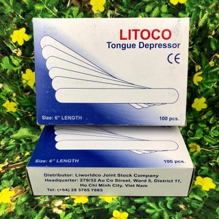 Que Đè Lưỡi LITOCO  -   Gỗ Hộp 100 Que