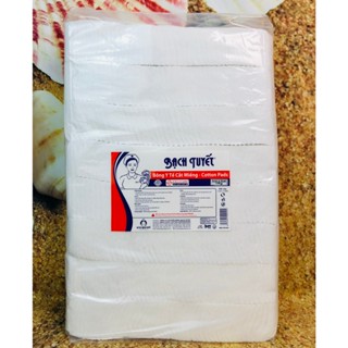 Bông Bạch tuyết gói 1kg cắt sẵn size 5x5 cm - Bông gòn y tế sơ cứu vết thương, vệ sinh cho bé, Spa, nails