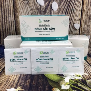 Bông tẩm cồn sát khuẩn hộp 100 miếng