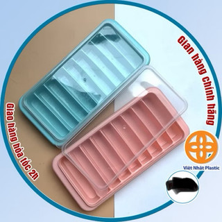  Khay đá có nắp đậy 9 viên  MH - 6933  Việt Nhật vỉ đá khuôn thạch rau câu kẹo dẻo khay trữ đồ ăn dặm cho bé 