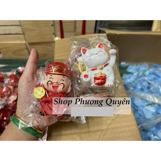 Mèo/Thần Tài Mini trang trí, cắm hoa, trang trí tháp bánh, thấp nước, oản tài lộc