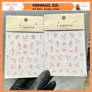  Sticker dán móng tay móng chân nail hình bướ m hồng 5D nổi mẫu 562 trang trí móng tiện lợi 