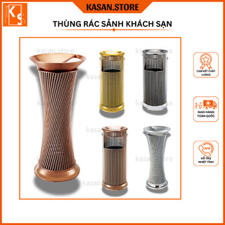 Thùng Rác Sảnh Khách Sạn Inox Mạ Vàng Cao Cấp - Đa Chức Năng và Sang Trọng