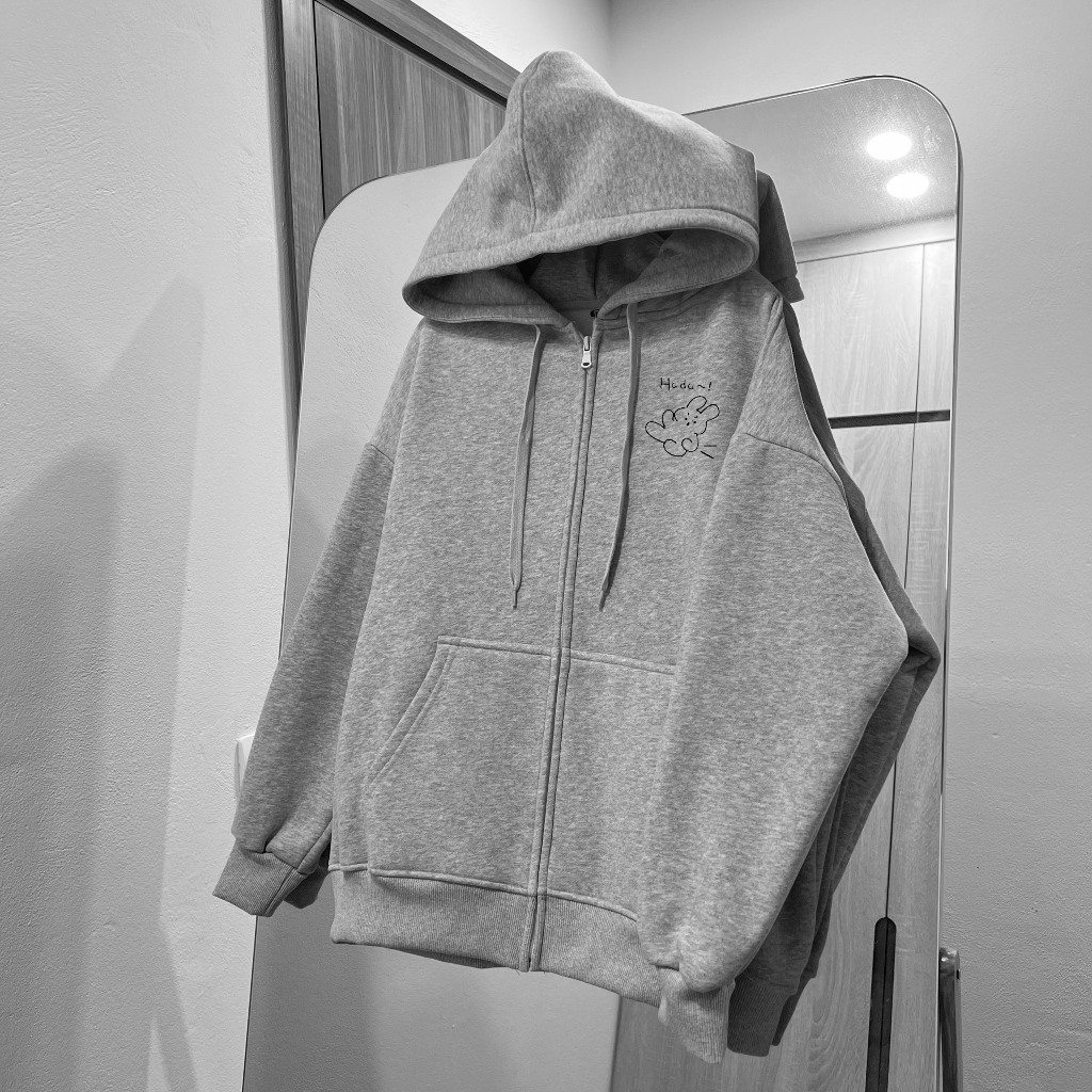 Áo Hoodie Zip Nam Nữ Meanstore Áo Khoác Nỉ Lót Lông Nhung và Bông Dày Form Rộng Màu Xám, Đen In Cặp Đôi - KNGH1 | BigBuy360 - bigbuy360.vn