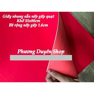 Giấy đỏ nhung gấp quạt ( có sẵn nếp gấp) khổ 55x80cm( vui lòng mua trên 5 tờ)