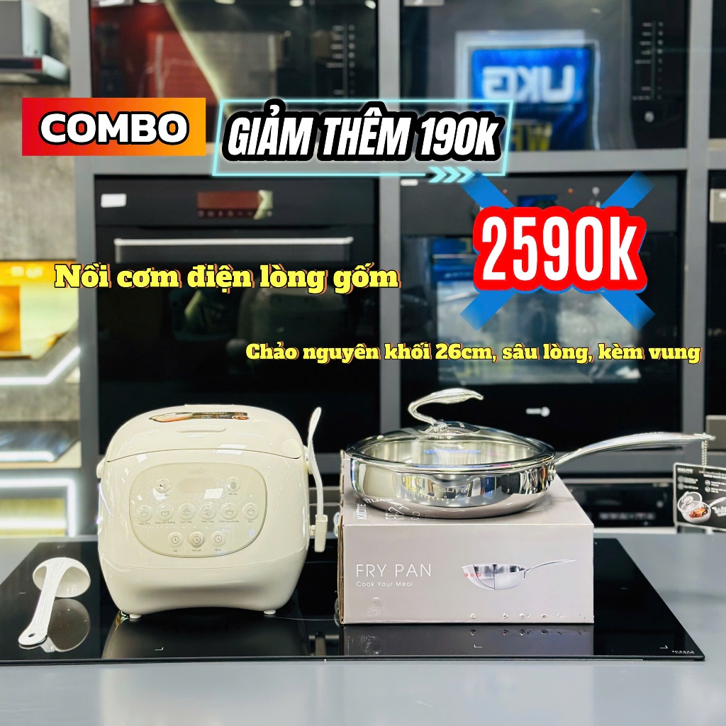 Nồi Cơm Điện Unie URC815, dung tích 1.5l, lòng gốm Ceramic, 6 chế độ cài đặt sẵn, bảo hành 12 tháng