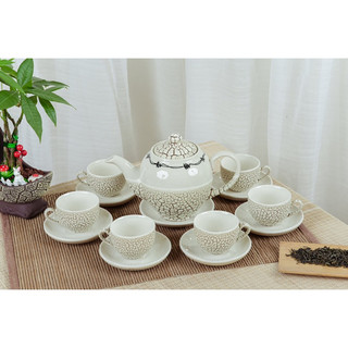  Ấm chén Bát Tràng Bình Trà Ấm pha trà Gốm sứ Bát Tràng Bộ Minh Long men rạn dung tích 500ml Cực Đẹp Gốm Sứ 