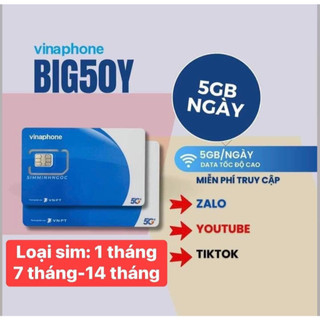 Sim Vina 4G KHÔNG GIỚI HẠN DATA=50k/tháng