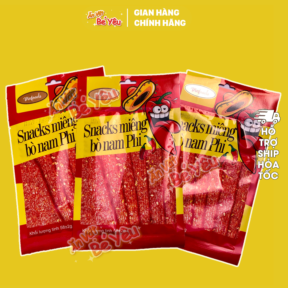 Snack miếng bò nam phi Vinfoods gói 60g thơm cay hấp dẫn