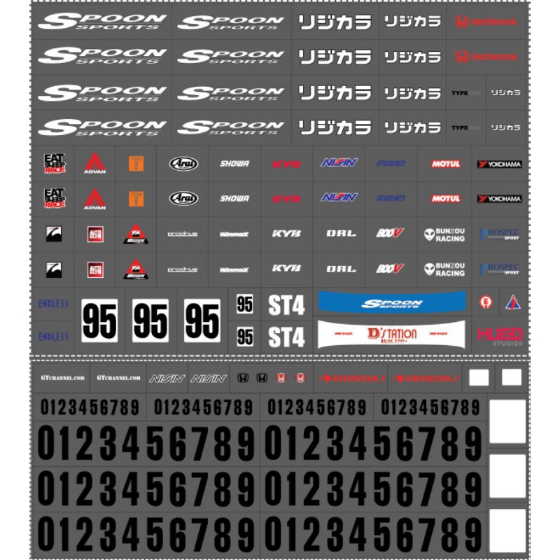 Hugo Studios Decal trượt nước Spoon tỉ lệ 1/64 chưa phủ clear