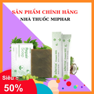 BỘ Kem bôi Soritox 50g + Xà bông thảo mộc Soritox dành cho da vảy nến, á sừng