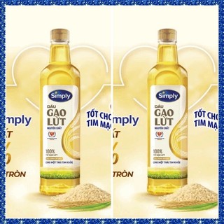  COMBO 2 CHAI DẦU CAO CẤP SIMPLY GẠO LỨT 1L ( 2L )