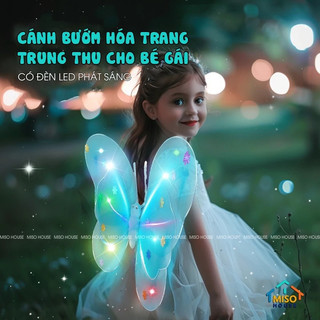 Bộ cánh bướm hoá trang trung thu bé gái siêu xinh cánh bướm cánh tiên cho bé gái có đèn đi chơi trung thu halloween