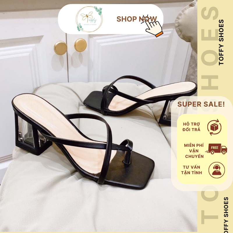 Dép Cao Gót Nữ Kẹp gót Mika Trong 5p DÉP NỮ XỎ NGÓN 5 phân GUỐC NỮ quai MẢNH Toffly
