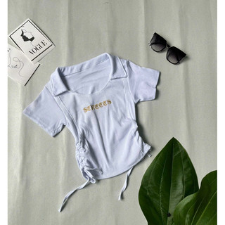 Áo croptop rút eo.