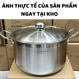  Nồi Luộc Gà Inox 1 Đáy HT COOK 26 28 30 32cm Nắp Inox Dùng tốt trên bếp từ và mọi loại bếp 