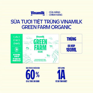 Sữa tươi vinamilk 100% greenfarm organic 180ml