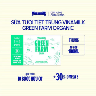 Sữa tươi vinamilk 100% greenfarm organic 180ml