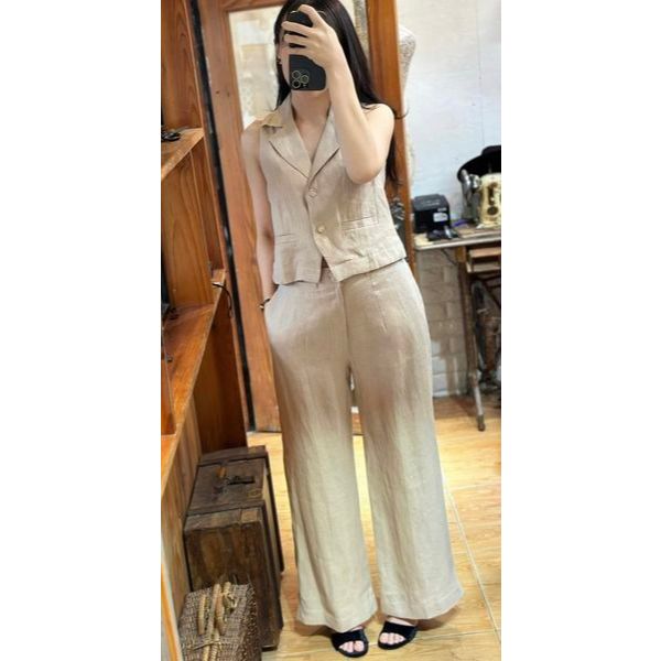 Set Đồ Nữ, Set Mùa Thu, Chất Mát, Áo Gile, Quần Dài, Bộ Thiết Kế, Mã R70