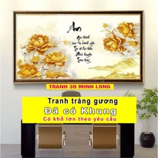 Tranh chữ thư pháp tráng gương, tranh phong thủy mừng thọ, ý nghĩa may mắn độ hoàn thiện cao
