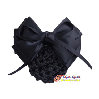Kẹp búi lưới handmade nơ đen xinh xắn K69