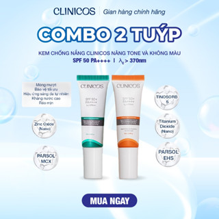 [TRAVEL SIZE] COMBO 2 HỘP KEM CHỐNG NẮNG CLINICOS TRUTH SUNSCREEN SPF 50 PA++++ 10ML