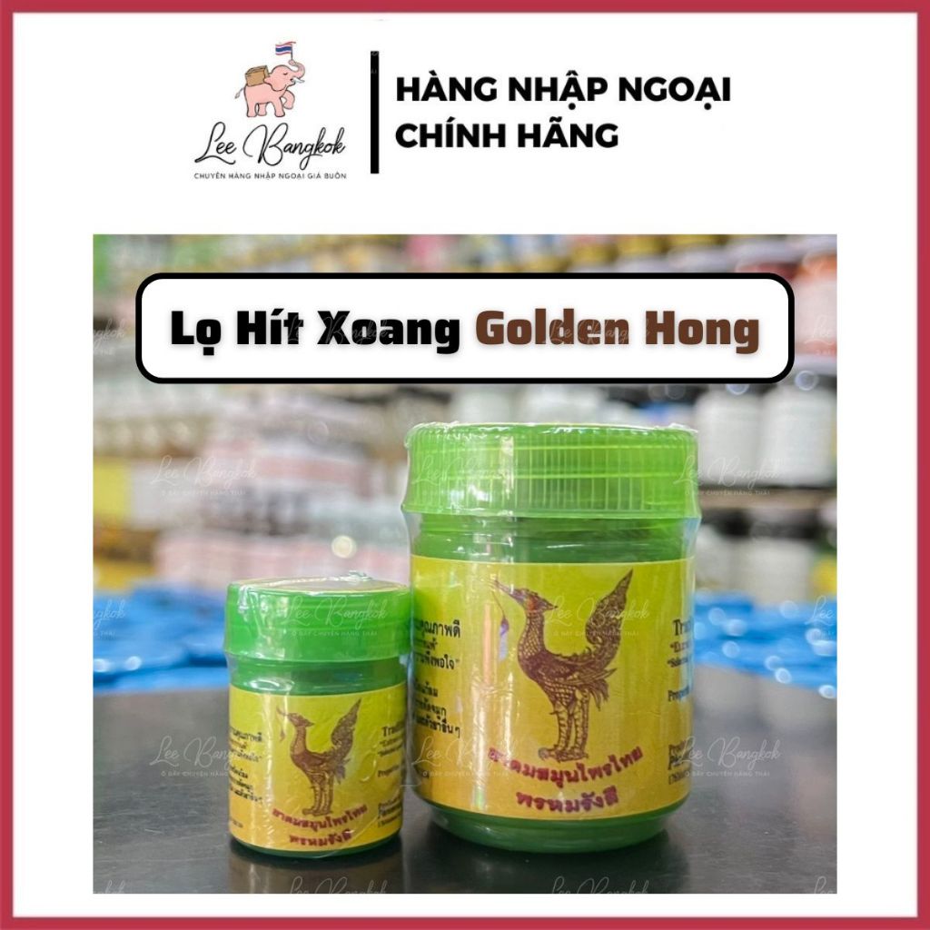 [CHUẨN THÁI] Ống, Lọ Dầu Hít Xoang Thông Mũi Hũ Hít Xanh Herbal Inhalant Golden Hong Phrom Rangsi Br