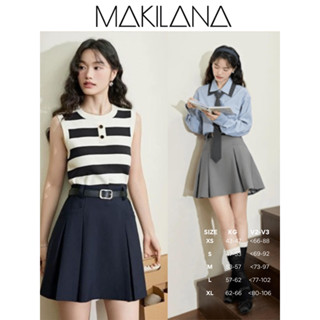 CV23 Chân váy xếp ly mini MAKILANA có lót quần không kèm belt phong cách trẻ trung năng động CV23