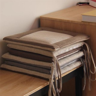 [HÀNG CÓ SẴN] Đệm Ghế Tatami Vải Lanh Có Dây Buộc, Đệm Ngồi Bệt Hình Vuông Phong Cách Nhật Bản, Tấm Lót Sàn Chống Trượt