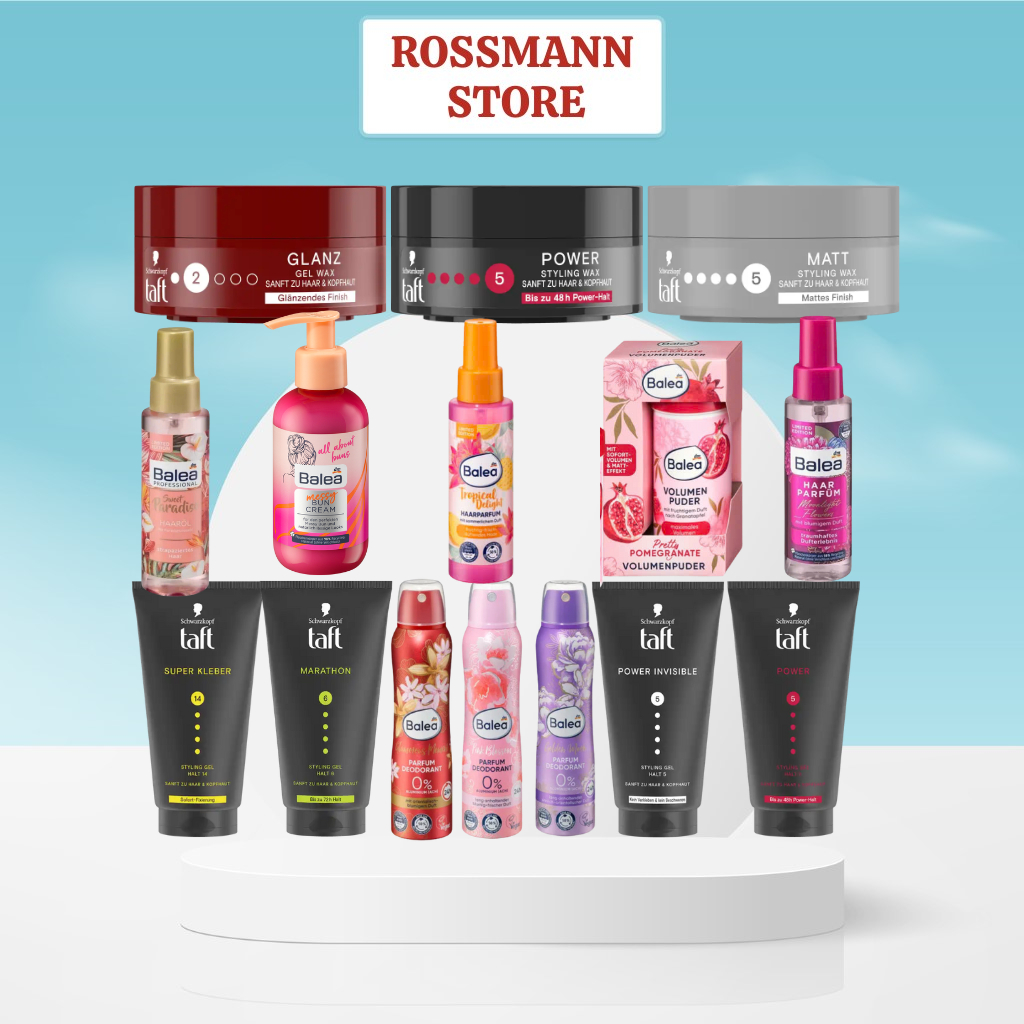 Gel Vuốt Tóc Taft Schwarzkopf,mocus, Kem Bột Phồng Chân Tóc, Nước Hoa Thơm Dưỡng Tóc Balea-Bill Đức
