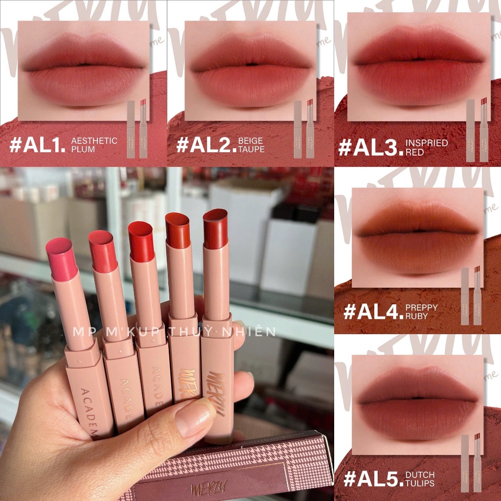 Son thỏi lì Merzy Academia Cotton Lipstick