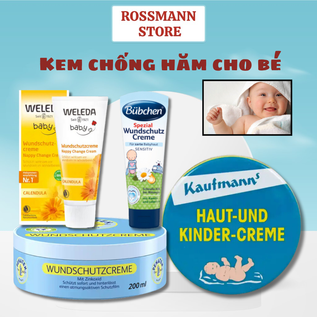 Bộ Kem Chống Hăm Bubchen, Kem Chống Hăm Weleda, Kem Chống Hăm Kaufmann, BabyLove Cho Bé Sơ Sinh