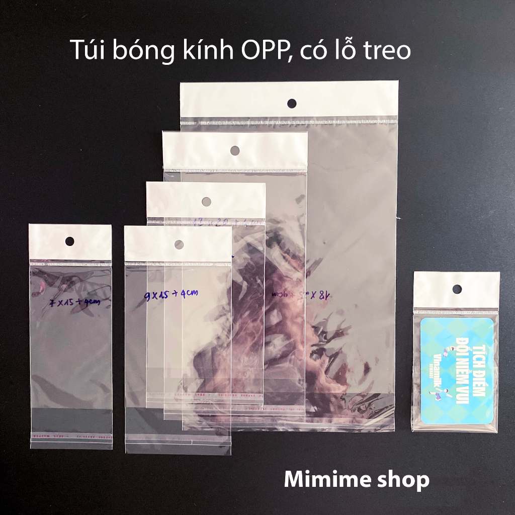 1KG - Túi dán miệng có lỗ treo màng ngọc- Đựng ốp, đựng tất, đựng móc khóa, đựng thiệp, đựng bao lì xì.. treo tiện dụng