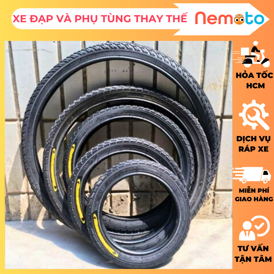 Lốp xe đạp (vỏ xe đạp) size 12-14-16-18-20-24-26inch Casumina, Kenda, Deli Tire, PPC
