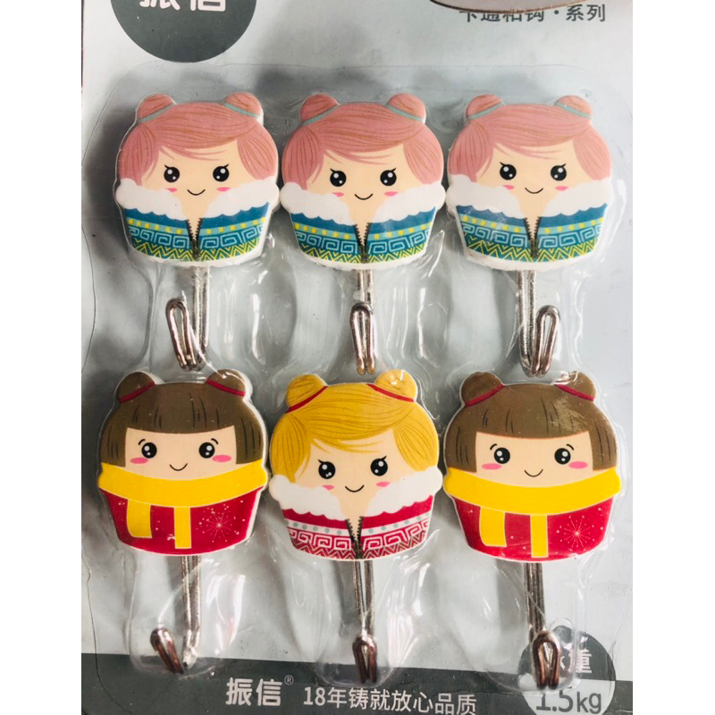 Móc dán tường ( vỉ 6 móc)