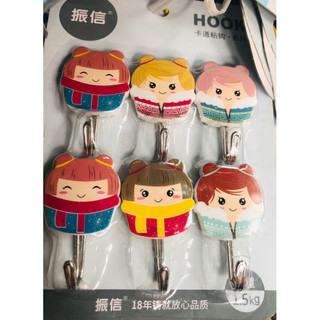 Móc dán tường ( vỉ 6 móc)