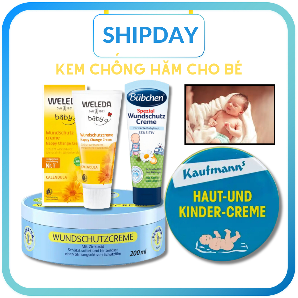 Kem Chống Hăm Kaufmann,Weleda,Penaten, Babylove dưỡng da đặc biệt cho trẻ sơ sinh 75-200ml