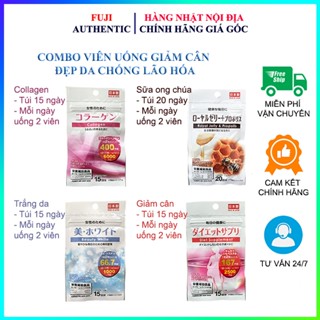 Combo viên uống trắng da collagen sữa ong chúa Nhật Bản