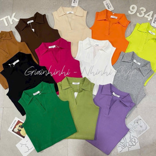 Áo phông croptop cổ đức sát nách, Áo thun kiểu dáng ngắn sexxy PC934 - NhiNhi Shop