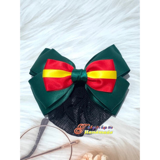 Kẹp búi lưới handmade màu xanh lá đậm K26-M3