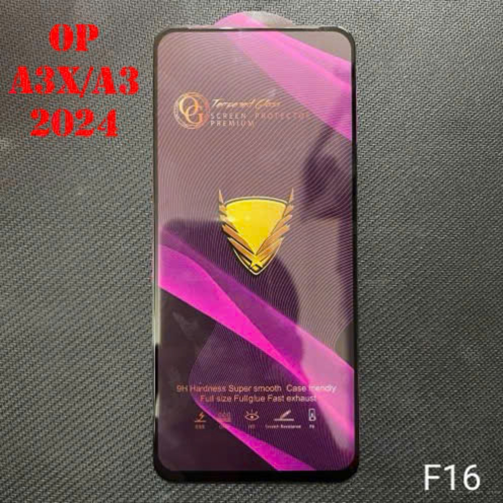 (F16) Miếng Dán Cường Lực OPPO A3X 5G / A3X 4G / A3 4G Full Màn Hình