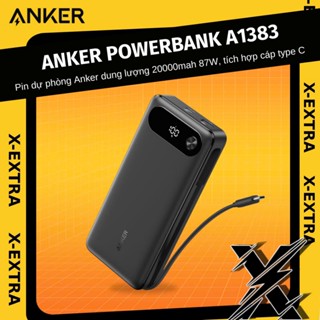 Pin dự phòng Anker A1383 dung lượng 20000mah tích hợp cáp Type C công suất 87W dành cho điện thoại, laptop 65W