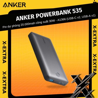 Pin sạc dự phòng Anker 535 dung lượng 20000mah công suất 30W in/output mã  A1366, 3 cổng 2C 1A, hổ trợ PD3.0 QC3.0 PPS